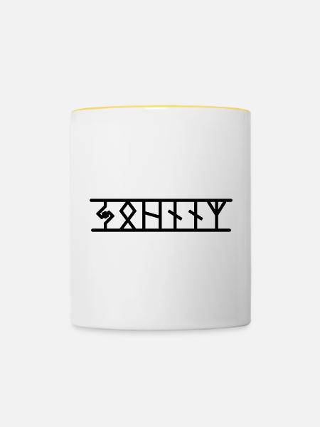 Johnny - Tasse zweifarbig - Weiß/Gelb