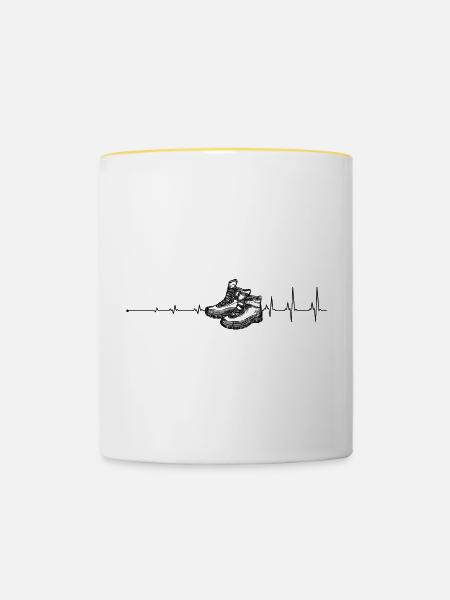 Heartbeat Wanderschuhe - Tasse zweifarbig - Weiß/Gelb