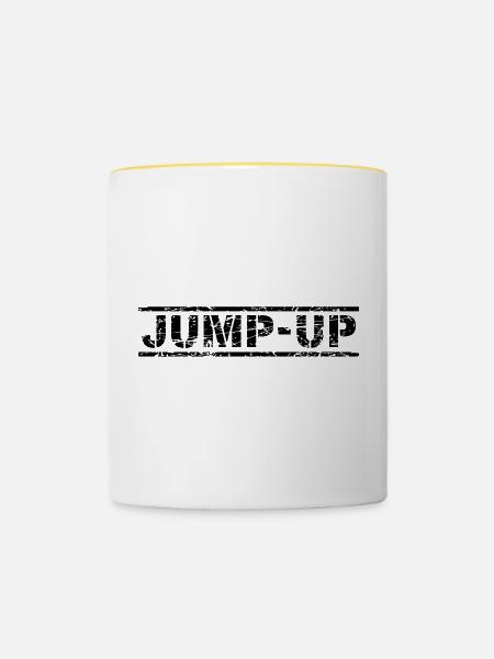 Jump Up - Tasse zweifarbig - Weiß/Gelb