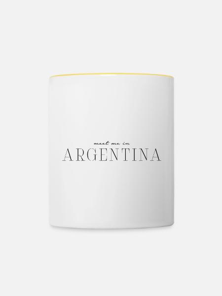 Ich liebe Argentinien - Tasse zweifarbig - Weiß/Gelb