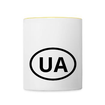 Astronomische Einheit - Tasse zweifarbig - Weiß/Gelb - Vorne
