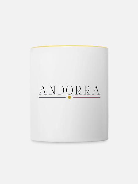 Ich liebe Andorra - Tasse zweifarbig - Weiß/Gelb