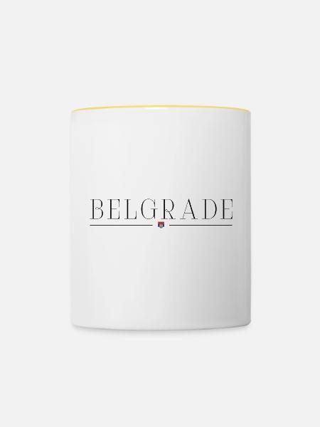 Ich liebe Belgrad - Tasse zweifarbig - Weiß/Gelb