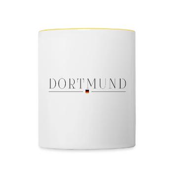 Dortmund Allemagne Elegance Style Design T-Shirt - Mug contrasté - blanc/jaune - Devant
