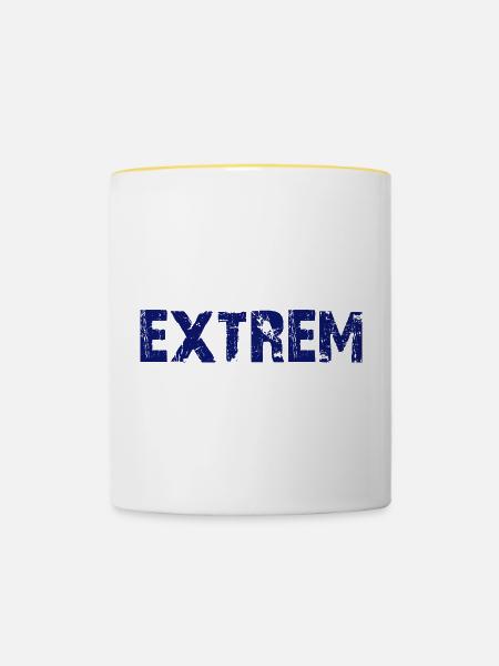 EXTREM - Tasse zweifarbig - Weiß/Gelb