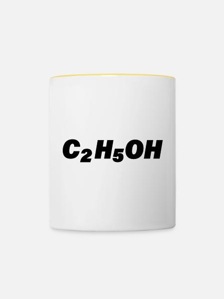 C2H5OH - Tasse zweifarbig - Weiß/Gelb