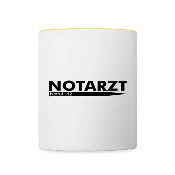 Emergency doctor emergency call 112 - Contrasting Mug - white/yellow - Front