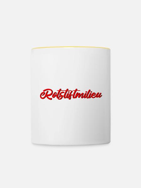 Rotstiftmilieu Lehrer - Tasse zweifarbig - Weiß/Gelb