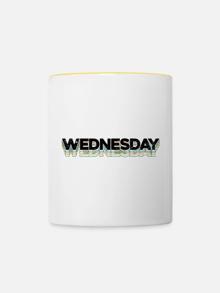 Mittwoch - Tasse zweifarbig - Weiß/Gelb