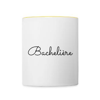 Bachelière - Mug contrasté - blanc/jaune - Devant