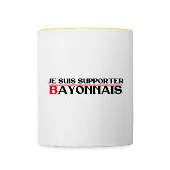 Je suis supporter Bayonnais - Mug contrasté - blanc/jaune - Devant