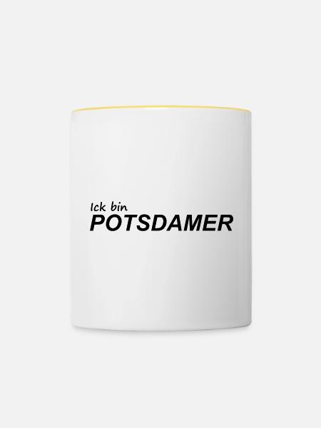 ICK BIN POTSDAMER - Tasse zweifarbig - Weiß/Gelb