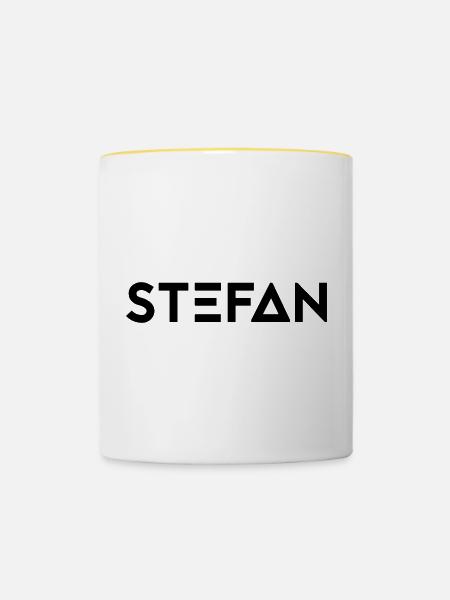 Vorname Stefan - Tasse zweifarbig - Weiß/Gelb