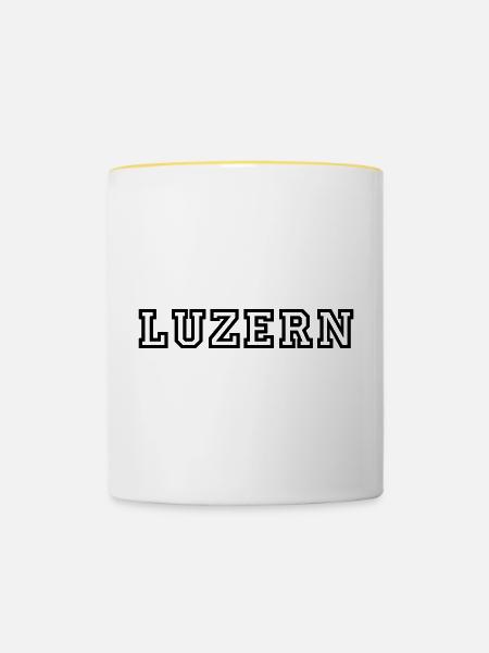 Luzern - Tasse zweifarbig - Weiß/Gelb