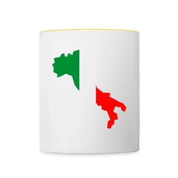 Italie couleurs non dégradées - Mug contrasté - blanc/jaune - Devant