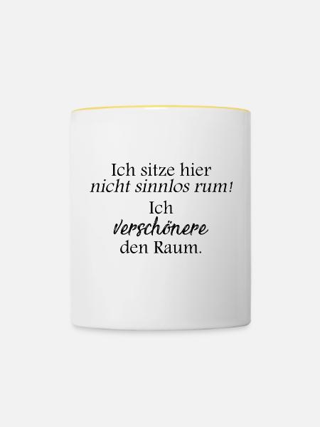 Büro verschönern - Tasse zweifarbig - Weiß/Gelb