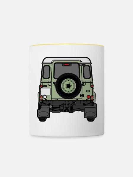 Verteidiger - Hinten - Tasse zweifarbig - Weiß/Gelb
