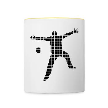 Handball Torwart - Tasse zweifarbig - Weiß/Gelb - Vorne