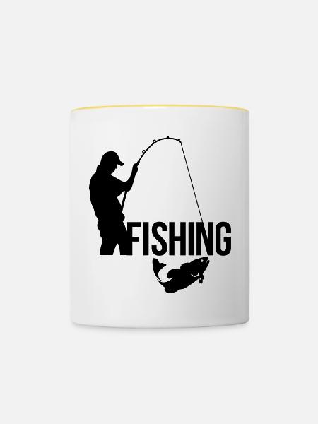 Fischerei - Tasse zweifarbig - Weiß/Gelb