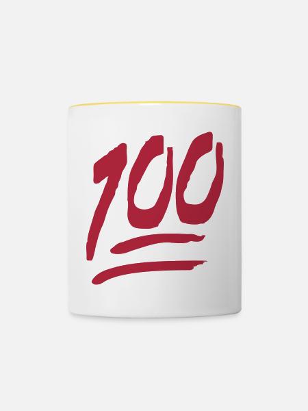 100 - Tasse zweifarbig - Weiß/Gelb