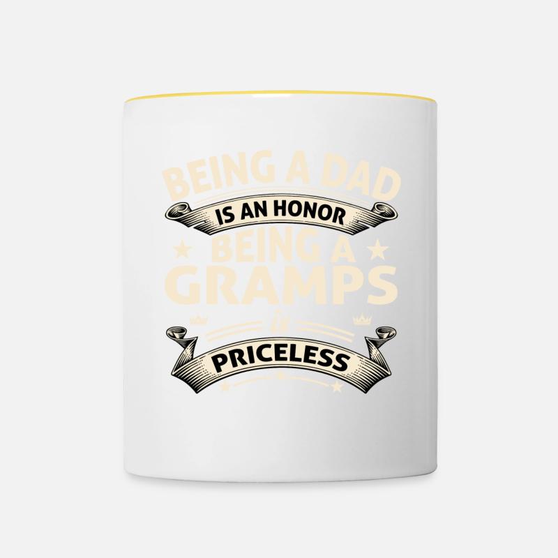 BEING A GRAMPS - Contrasting Mug - white/yellow