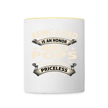 BEING A POPS - Contrasting Mug - white/yellow - Front