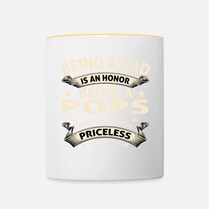 BEING A POPS - Contrasting Mug - white/yellow