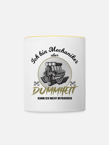 Mechaniker - Tasse zweifarbig - Weiß/Gelb
