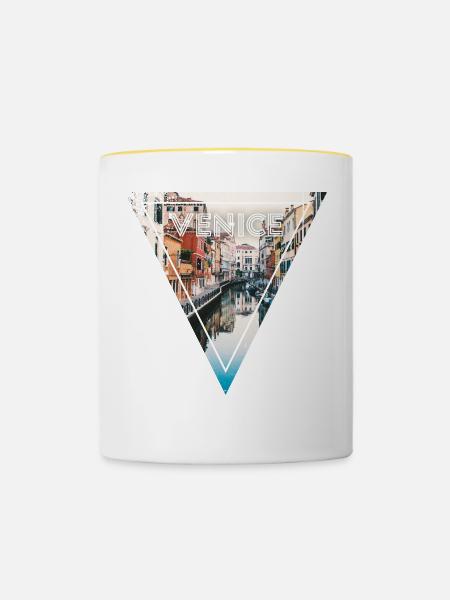 Venice - Tasse zweifarbig - Weiß/Gelb