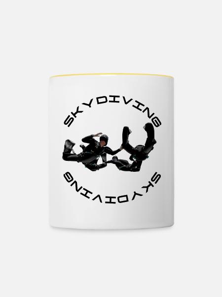skydiving - Tasse zweifarbig - Weiß/Gelb