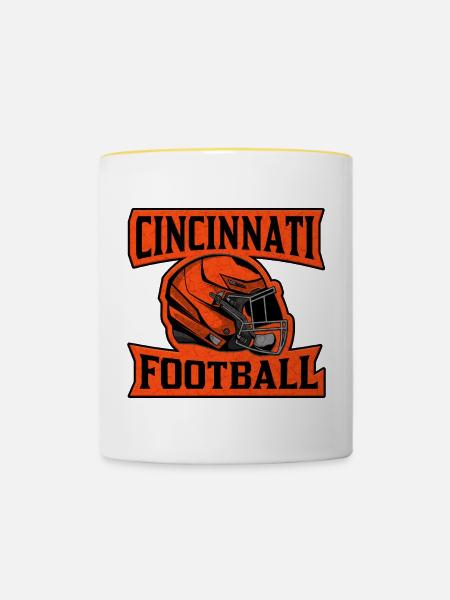 Cincinnati Football Emblem - Tasse zweifarbig - Weiß/Gelb