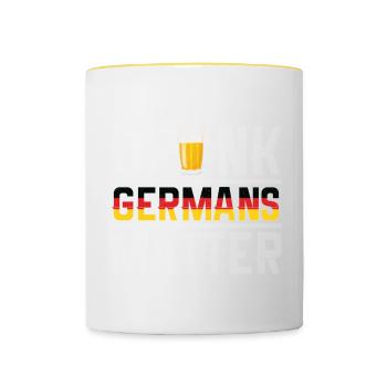 Drunk Deutsche Matter - Tasse zweifarbig - Weiß/Gelb - Vorne