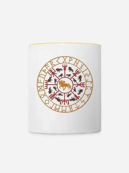 Viking 3 - Tasse zweifarbig - Weiß/Gelb