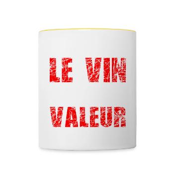 Je Suis Comme Le Vin !! - Mug contrasté - blanc/jaune - Devant