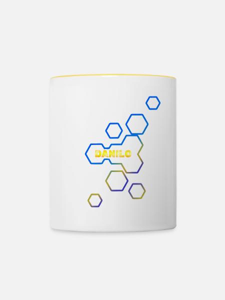 Bienenwaben Danilo - Tasse zweifarbig - Weiß/Gelb