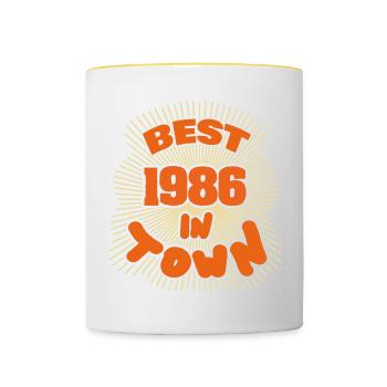 in 1986 - Contrasting Mug - white/yellow - Front
