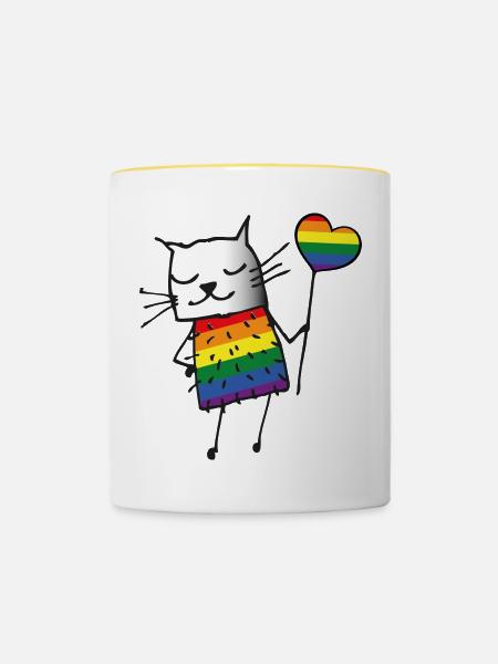 LGBT & Pride - Tasse zweifarbig - Weiß/Gelb