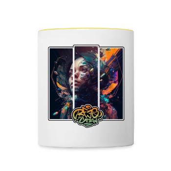 Infects SCI-FI woman BEES CREW - Contrasting Mug - white/yellow - Front