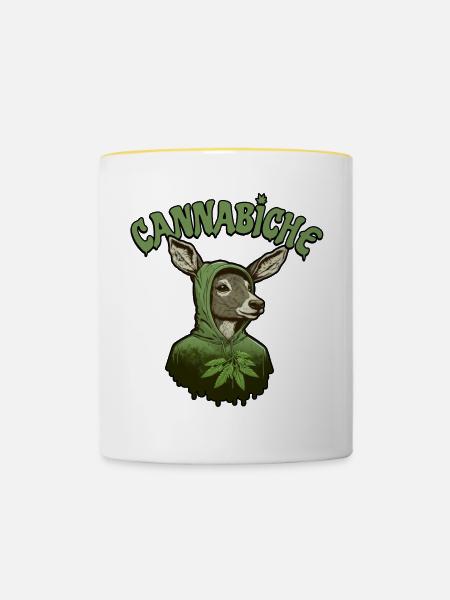 Cannabiche 03 - Tasse zweifarbig - Weiß/Gelb