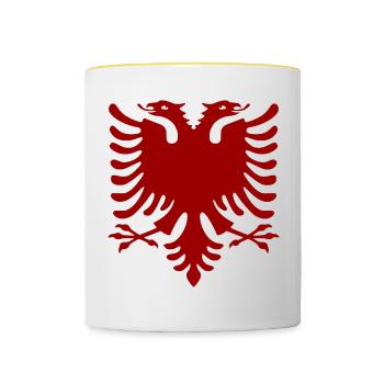 Albanian Eagle - Contrasting Mug - white/yellow - Front