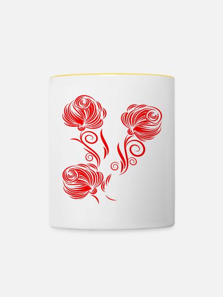 Rosen, Blumen, Garten - Tasse zweifarbig - Weiß/Gelb