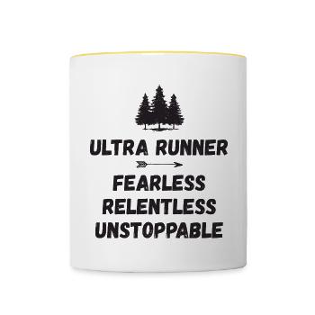 Ultra Runnner - Intrépide. Implacable. Imparable. - Mug contrasté - blanc/jaune - Devant
