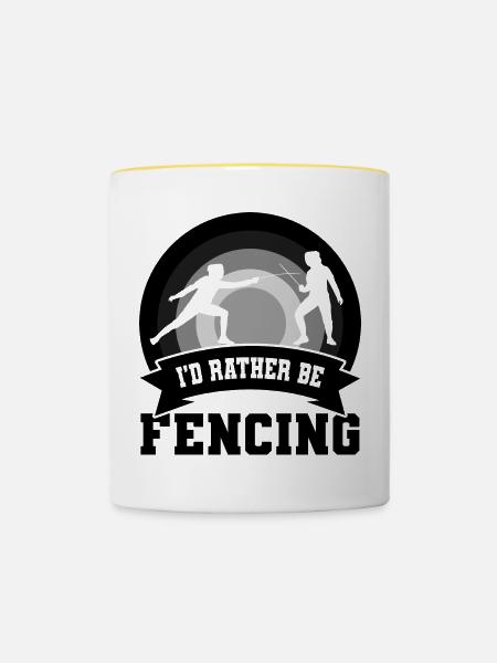Fechter Witz - Tasse zweifarbig - Weiß/Gelb