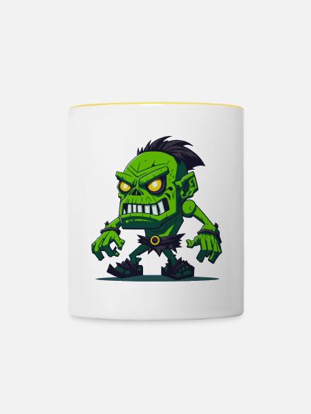 Totem des Zombies - Tasse zweifarbig - Weiß/Gelb