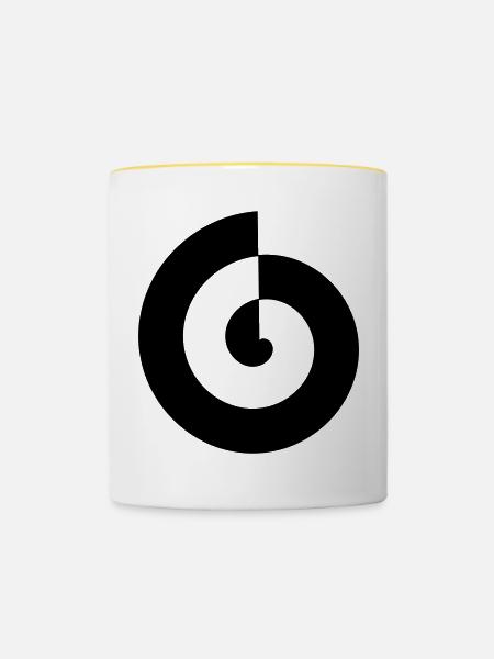 Spirale - Tasse zweifarbig - Weiß/Gelb