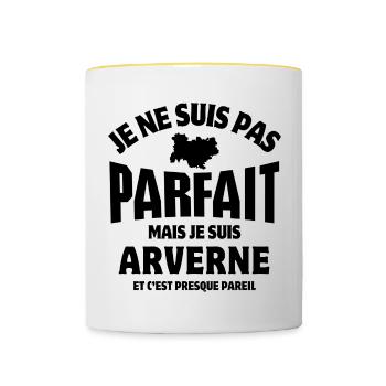 Auvergne, je suis auvergnat - Mug contrasté - blanc/jaune - Devant