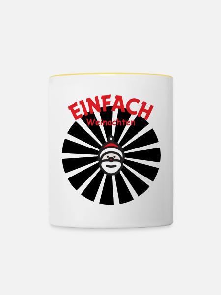 Einfach Weihnachten Santa - Tasse zweifarbig - Weiß/Gelb