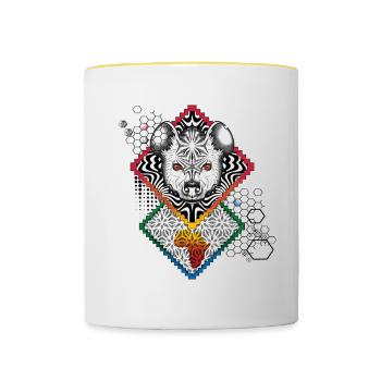 Hyena Chart Africa - Contrasting Mug - white/yellow - Front