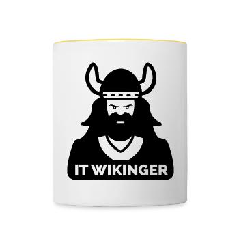 IT Wikinger: Tech Nordic Viking - Tasse zweifarbig - Weiß/Gelb - Vorne