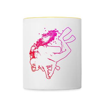 Tauchen Scuba Tauchen Scuba Diver Diver - Tasse zweifarbig - Weiß/Gelb - Vorne